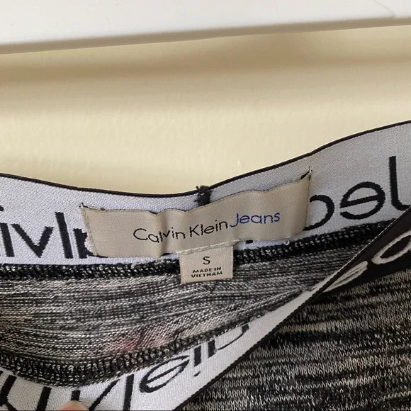 Calvin Klein grey space dye logo waistband mini bodycon skirt S - Picture 5 of 6